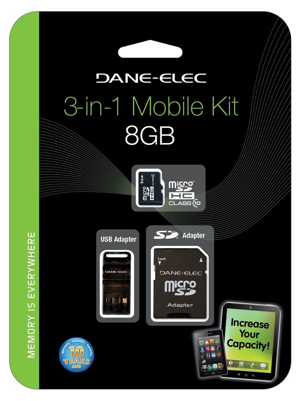 Carte Dane-Elec Class 10 microSDHC avec 2 Adapters - 8, 16 et 32 GB — image 1