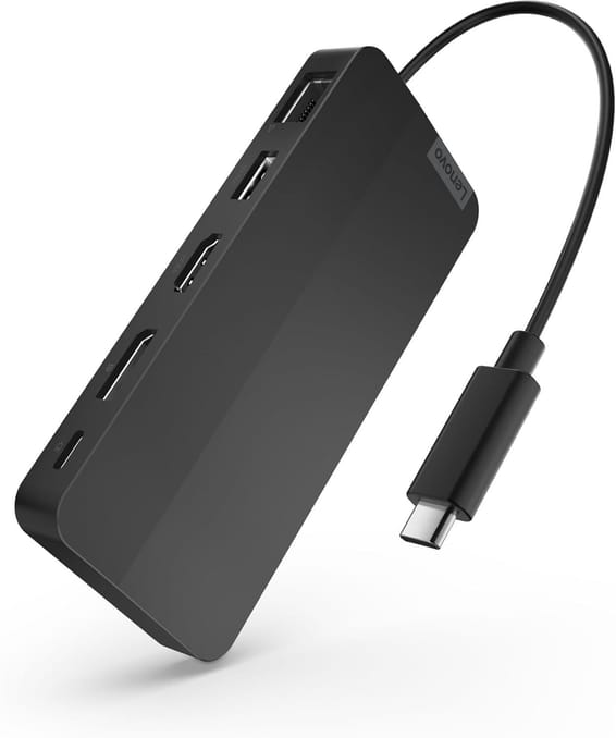 Station d'accueil de voyage Lenovo USB-C pour deux écrans - avec adaptateur (40B90100EU)