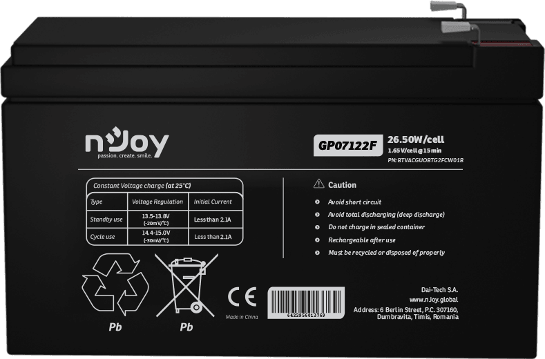 Batterie Onduleur nJoy GP07122F (BTVACGUOBTG2FCW) — image 2