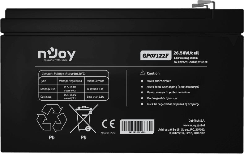Batterie Onduleur nJoy GP07122F (BTVACGUOBTG2FCW) — image 6