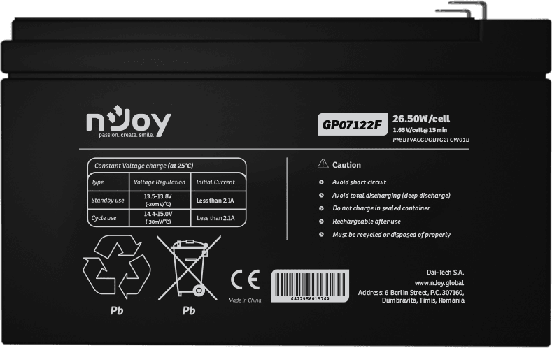 Batterie Onduleur nJoy GP07122F (BTVACGUOBTG2FCW) — image 5