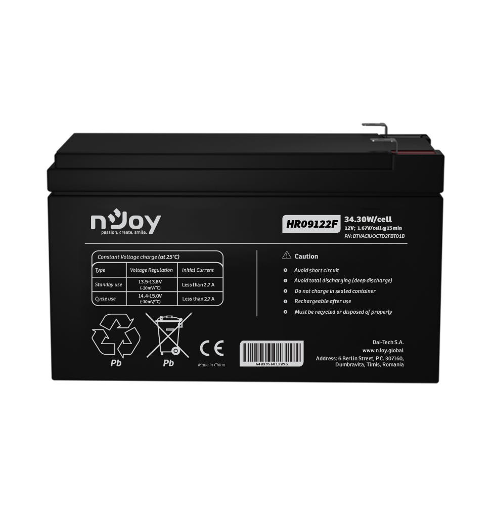 Batterie Onduleur nJoy HR09122F (BTVACIUOCTD2FBT)