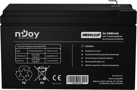 Batterie Onduleur nJoy HR09122F (BTVACIUOCTD2FBT)