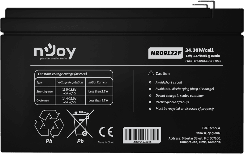Batterie Onduleur nJoy HR09122F (BTVACIUOCTD2FBT) — image 5