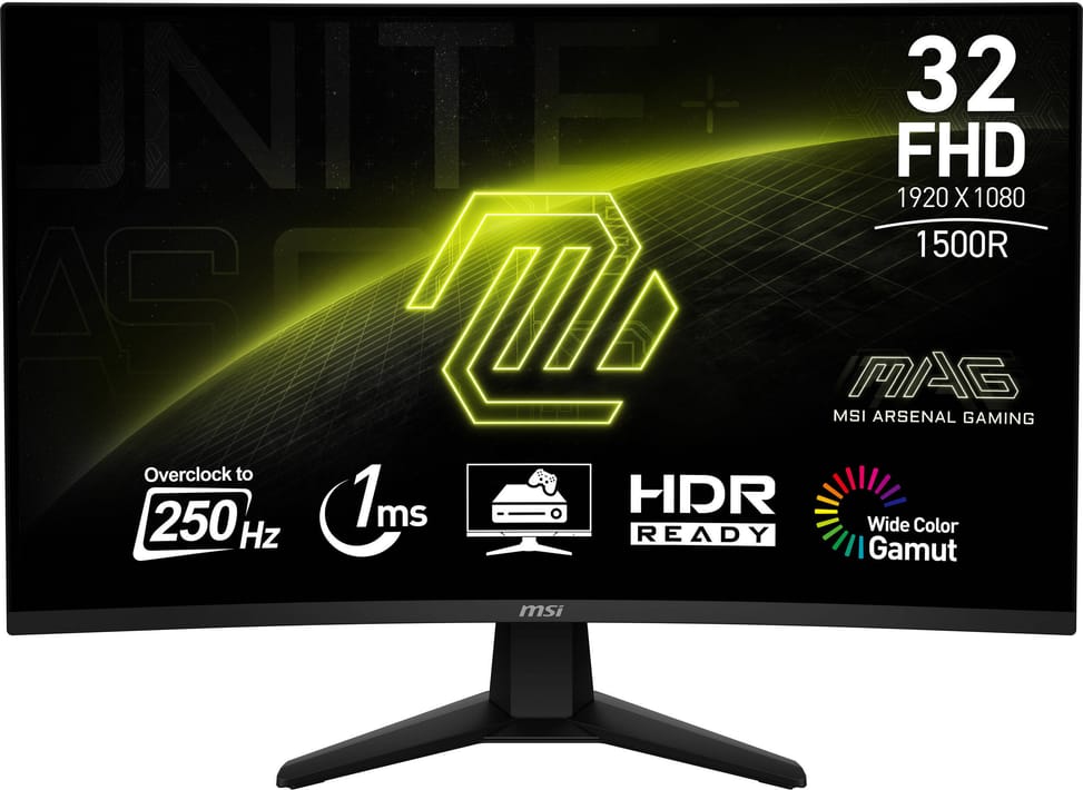 شاشة منحنية للألعاب 32" Full HD MSI MAG 32C6X (9S6-3DD41M-010) — صورة 1