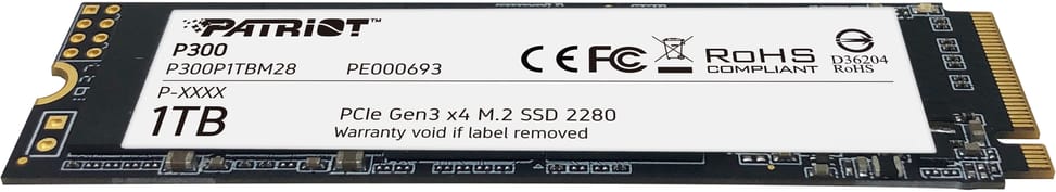 Disque Dur interne SSD Patriot P300 M.2 2280 PCIe Gen3 x4 NVMe 1 To (P300P1TBM28) — image 4