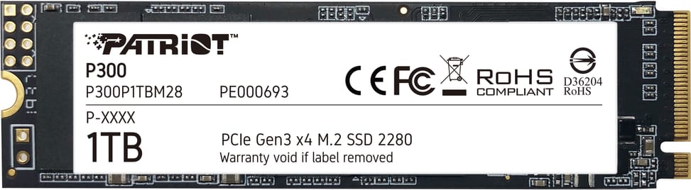 Patriot P300 M.2 2280 PCIe Gen3 x4 NVMe 1 TB Internal SSD (P300P1TBM28) — image 1