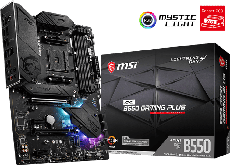 MSI MPG B550 GAMING Plus AMD Motherboard (911-7C56-075) — image 1