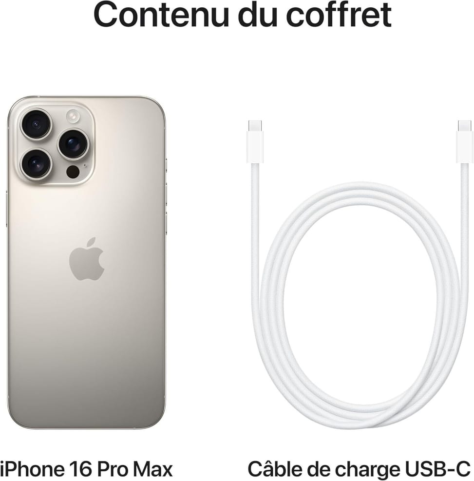 iPhone 16 Pro Max 256 Go | Couleur Titane naturel (MYWY3ZD/A) — image 4