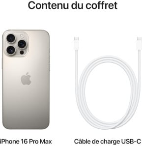 iPhone 16 Pro Max 512 Go | Couleur Titane naturel (MYX33ZD/A)