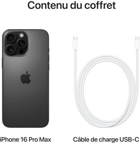 iPhone 16 Pro Max 512 Go | Couleur Titane noir (MYX03ZD/A)