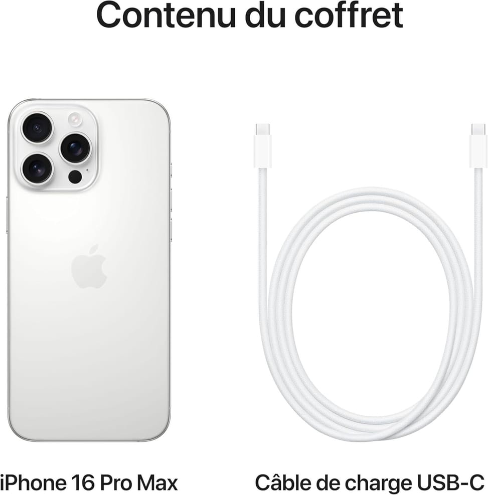 iPhone 16 Pro Max 256 Go | Couleur Titane blanc (MYWW3ZD/A) — image 5