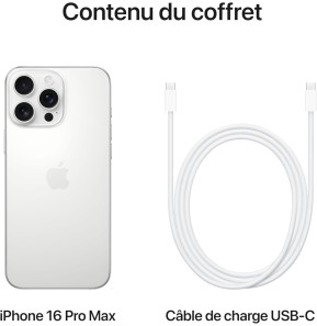 iPhone 16 Pro Max 256 Go | Couleur Titane blanc (MYWW3ZD/A)