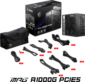 Bloc alimentation MSI MPG A1000G PCIE 5 1000W (306-7ZP7C11-CE0) — image 5
