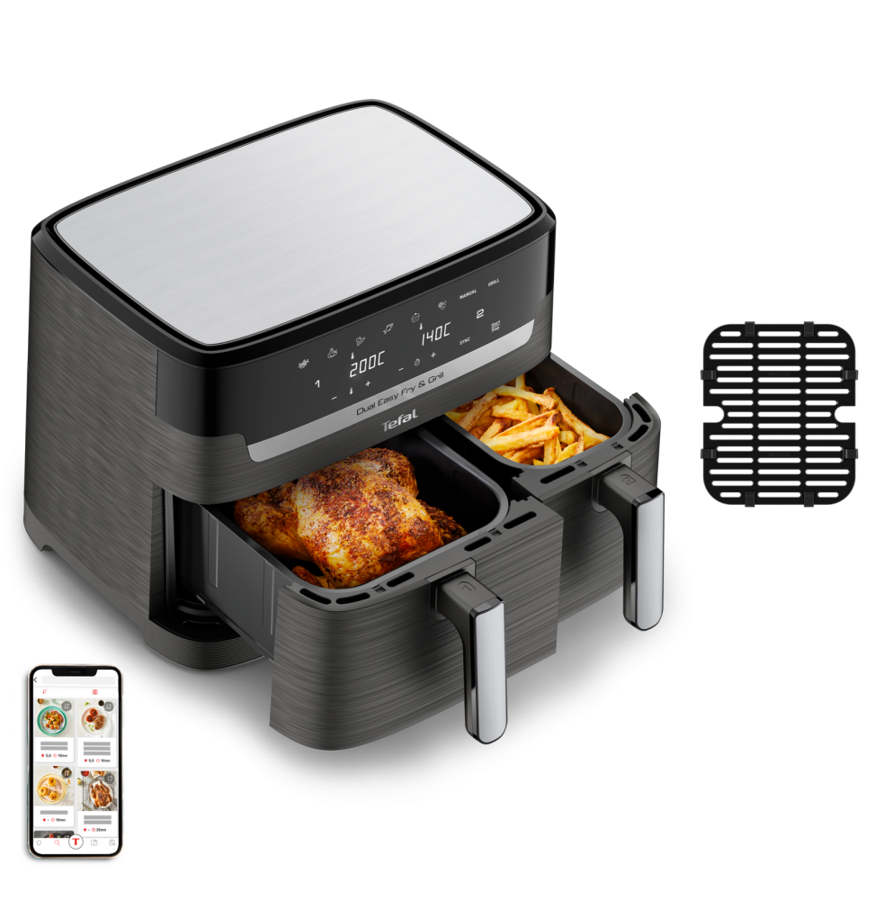 Tefal Air fryer Dual Easy Fry & Grill Air fryer 8.3 L / 2.2kg Gris Charbon
