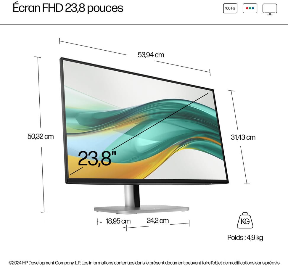 Écran 23.8" Full HD HP Series 5 Pro 524pf (9D9L6E9) — image 8