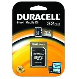 Carte mémoire Classe 4 Duracell flash microSD avec SD Adapter - 4, 8, 16 et 32 GB