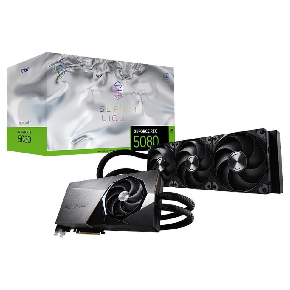MSI GeForce RTX 5080 16G SUPRIM LIQUID SOC — image 1