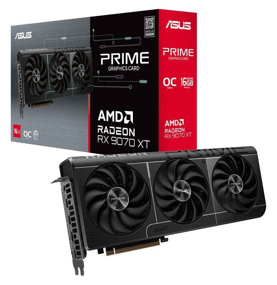 Carte graphique ASUS Prime Radeon RX 9070 XT OC Edition 16GB GDDR6 (EXCLUSIVITE WEB)