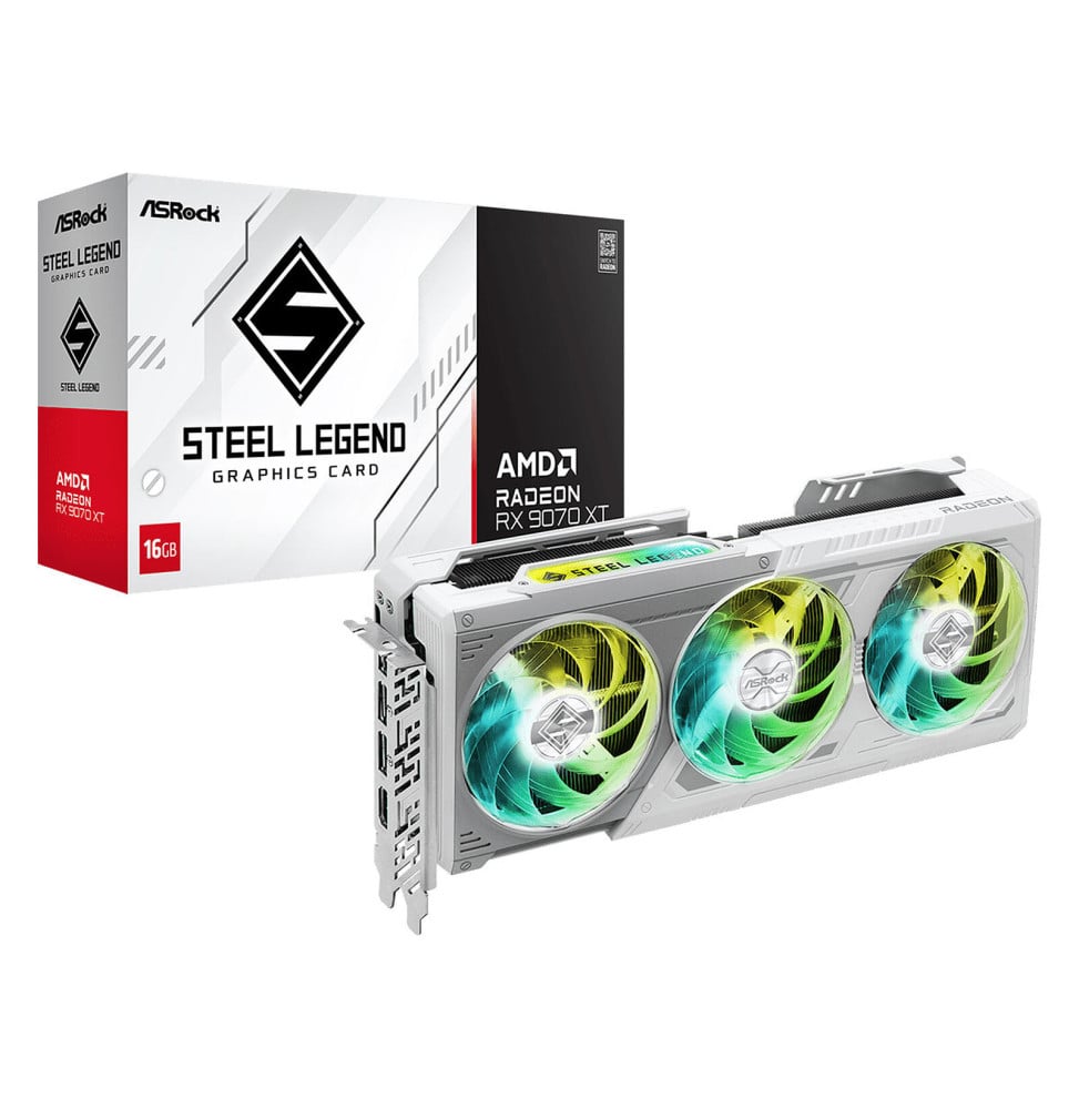 Carte graphique ASRock AMD Radeon RX 9070 XT Steel Legend 16GB