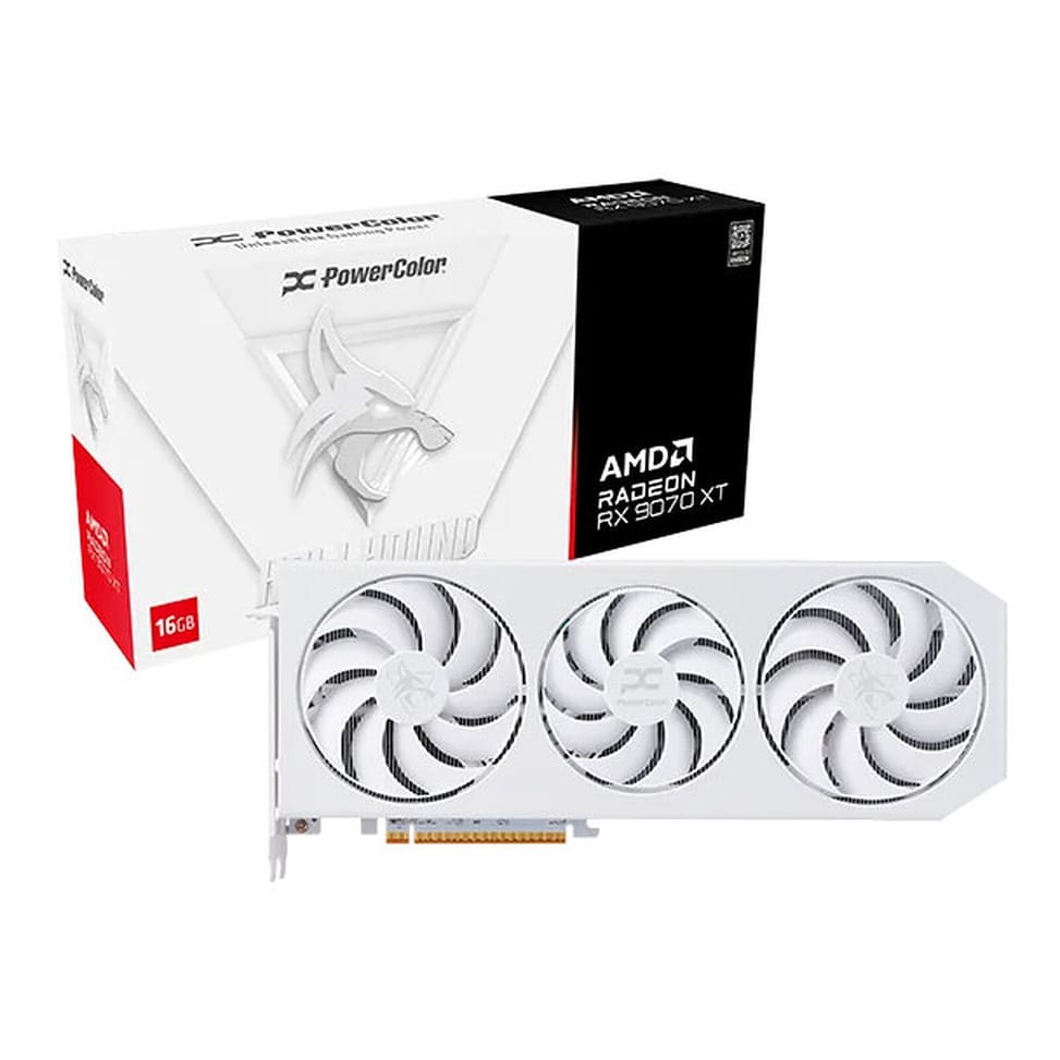 Carte graphique PowerColor Hellhound Spectral White AMD Radeon RX 9070 XT 16GB OC — image 1