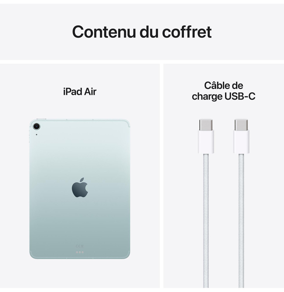 Apple iPad Air 11 M2 5G 256 Go Bleu MUXJ3NF/A