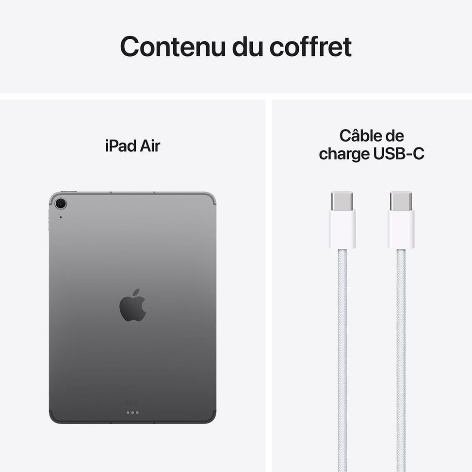 Apple iPad Air M3 11 pouces (2025) Wi-Fi + Cellular 256 Go Gris Sidéral — image 5