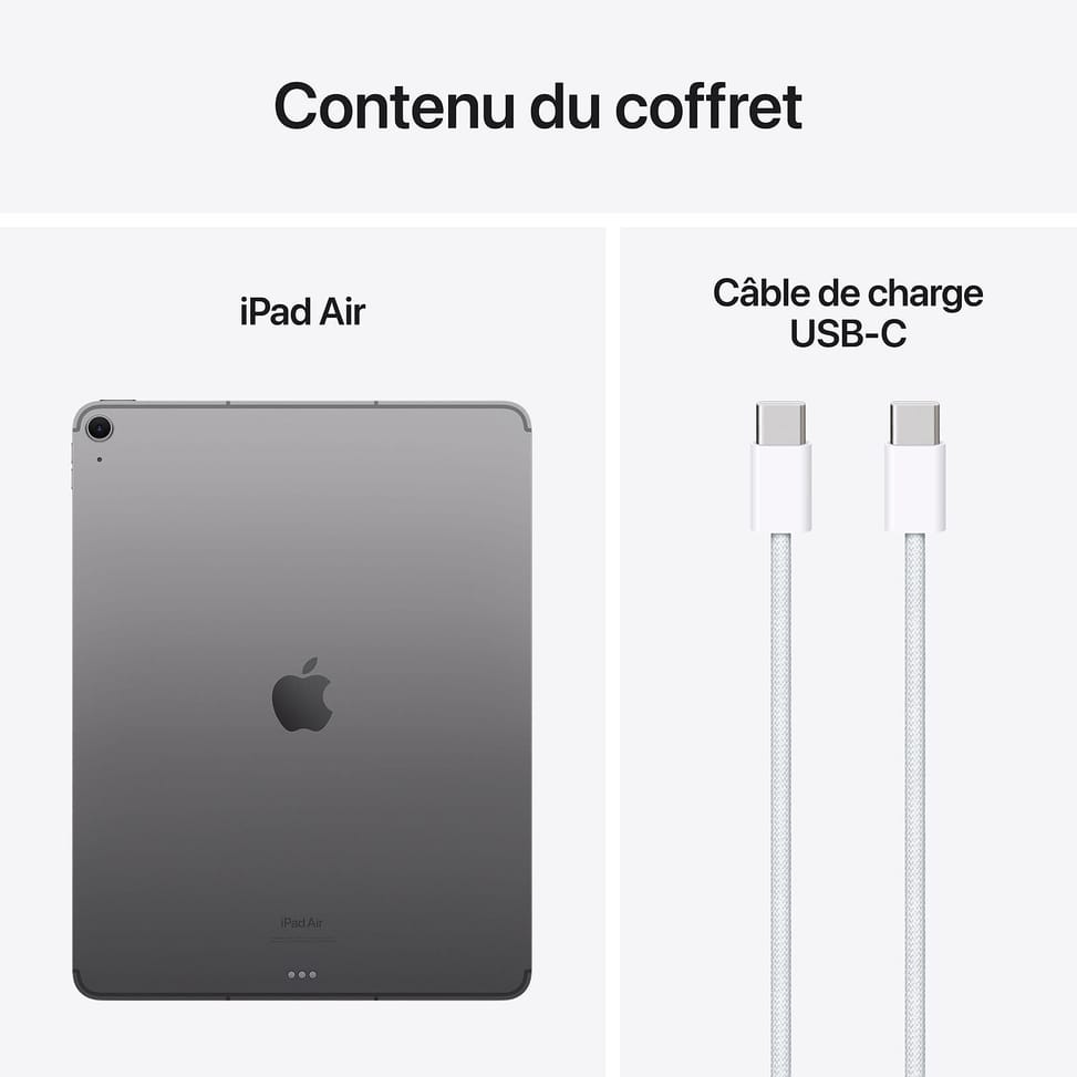 Tablette Apple iPad Air M2 13 pouces (2024) Wi-Fi + Cellular 128 Go Gris Sidéral — image 4
