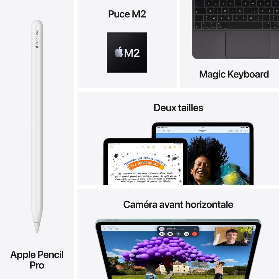 Tablette Apple iPad Air M2 11 pouces (2024) Wi-Fi 256 Go Mauve — image 3