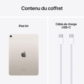 Tablette Apple iPad Air M2 11 pouces (2024) Wi-Fi 128 Go Lumière Stellaire — image 4