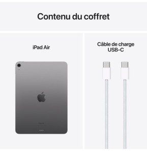 Tablette Apple iPad Air M2 11 pouces (2024) Wi-Fi 128 Go Gris Sidéral