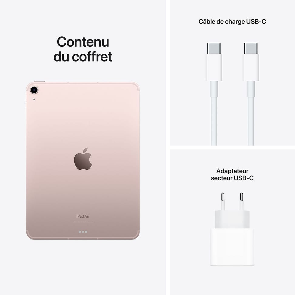 Tablette Apple iPad Air (2022) Wi-Fi + Cellular 256 Go Rose — image 5