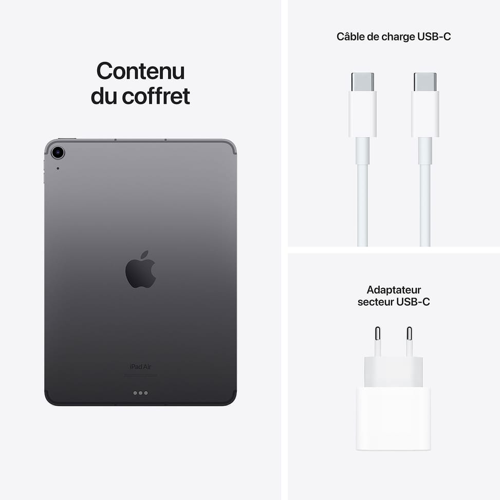 Tablette Apple iPad Air (2022) Wi-Fi + Cellular 64 Go Gris Sidéral — image 5