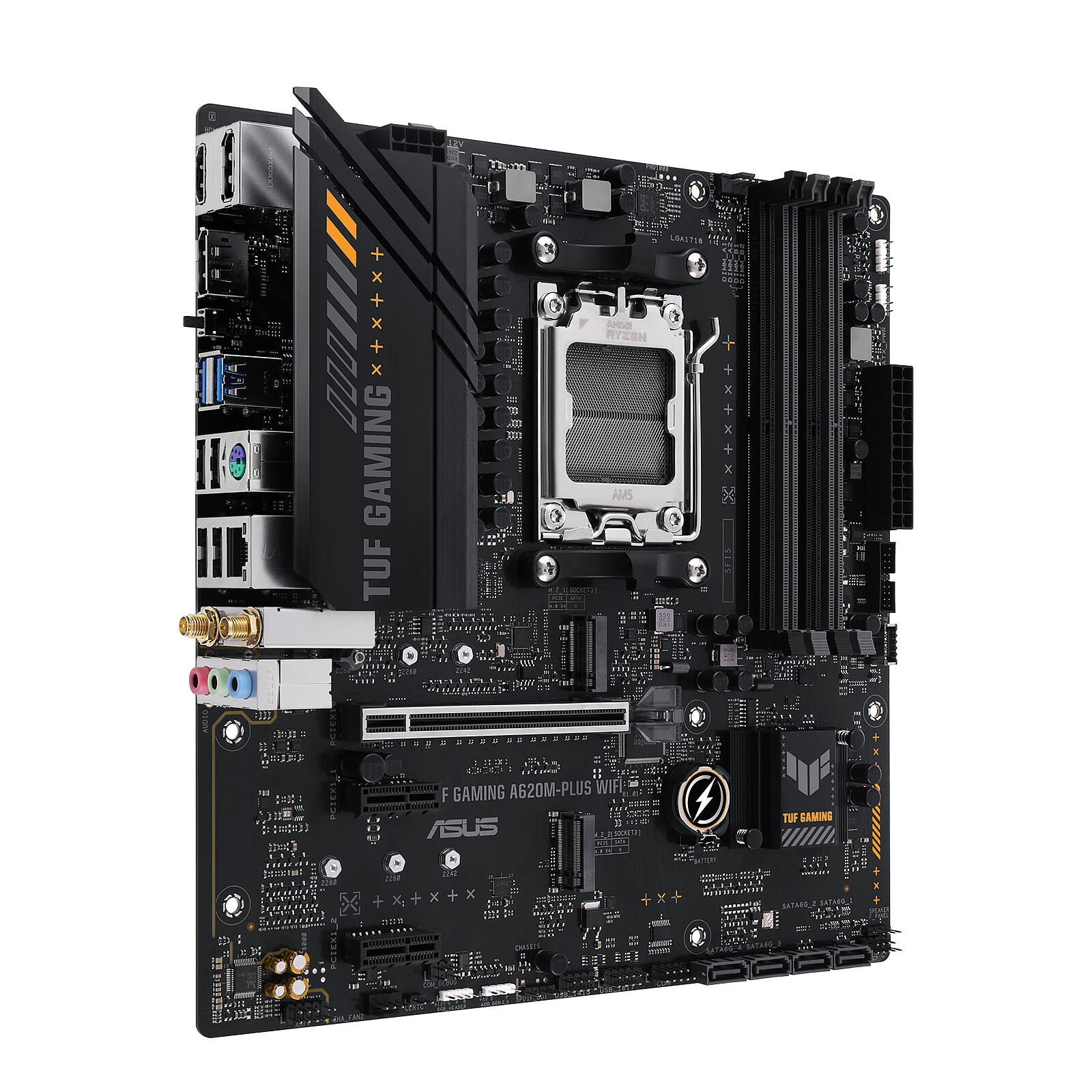 Carte Mère ASUS TUF GAMING A620M-PLUS - MicroATX AMD AM5 - DDR5, PCIe 4.0, 2x M.2 - Pour Ryzen 7000