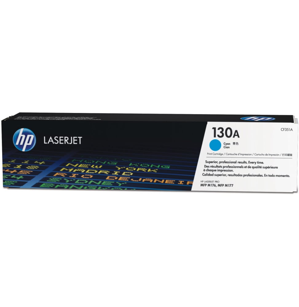 Cartouche de toner cyan d'origine HP LaserJet 130A (CF351A) Cartouche de toner cyan d'origine HP LaserJet 130A (CF351A)