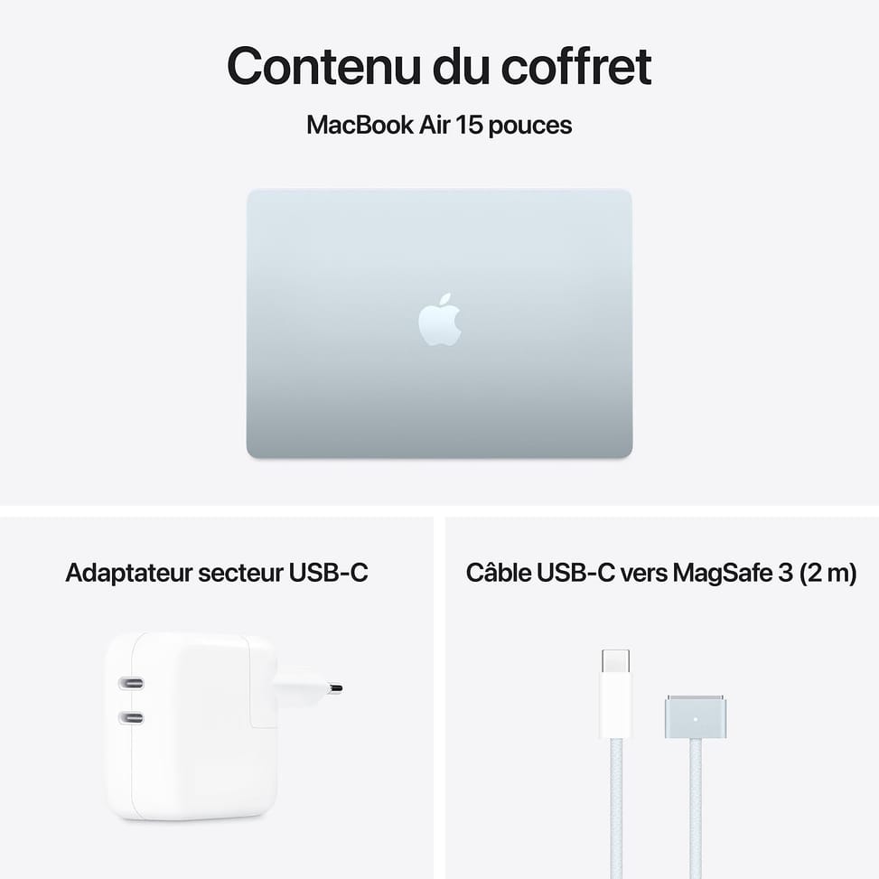 Apple MacBook Air M4 15 pouces (2025) Bleu ciel 32 Go/1 To (MC7A4FN/A-32GB-1TB-70W) — image 5