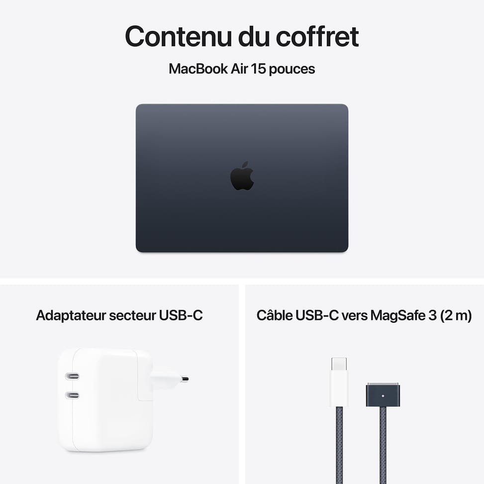 Apple MacBook Air M4 15 pouces (2025) Minuit 24Go/1 To (MC6L4FN/A-24GB-1TB) — image 5