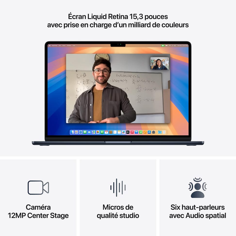 Apple MacBook Air M4 15 pouces (2025) Minuit 16Go/1 To (MW1M3FN/A-1TB) — image 3