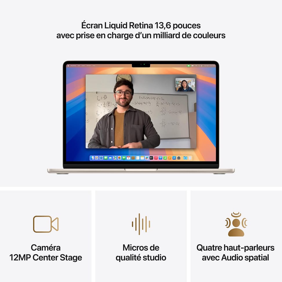Apple MacBook Air M4 13 pouces (2025) Lumière stellaire 32Go/1To (MC6A4FN/A-32GB-1TB-35W) — image 3