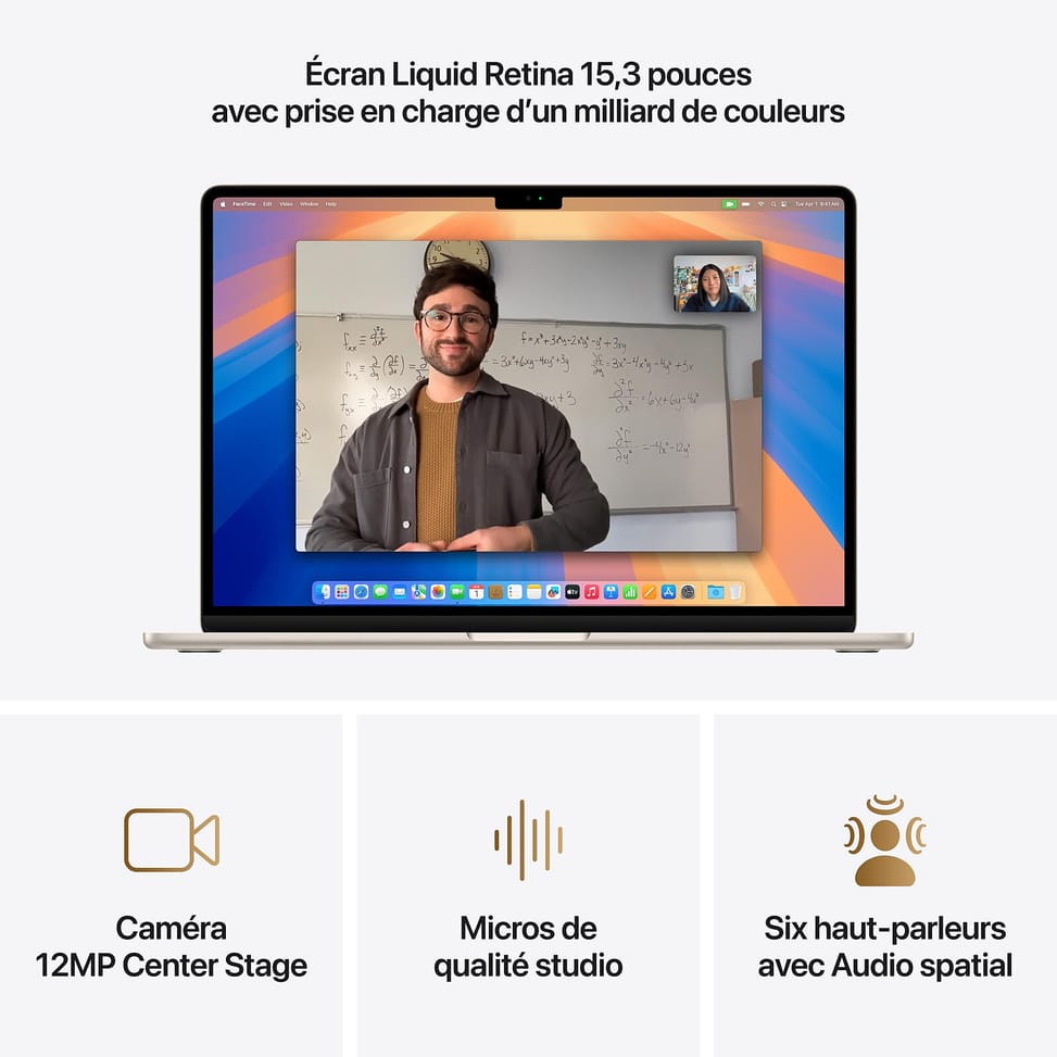 Apple MacBook Air M4 15 pouces (2025) Lumière stellaire 24Go/512 Go (MC6K4FN/A) — image 3