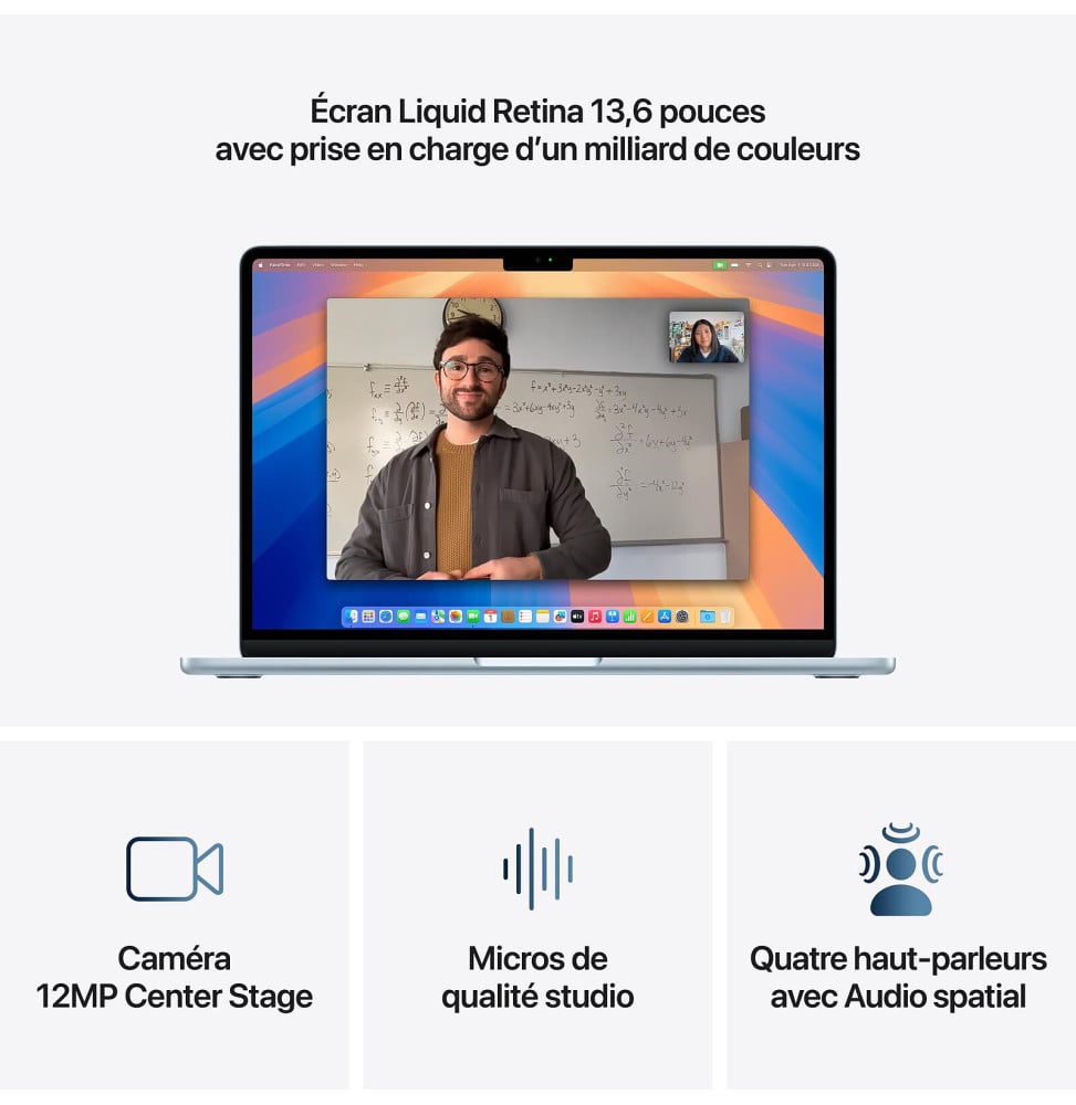 Caméra 12 MP Center Stage et audio spatial