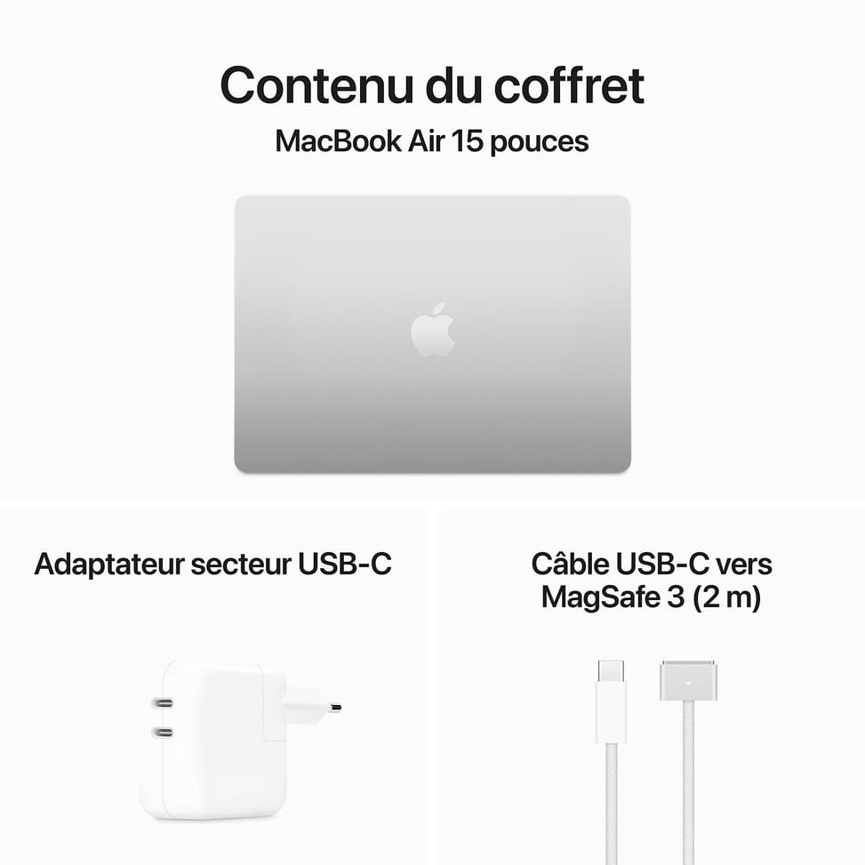 Apple MacBook Air M3 15 pouces (2024) Argent 16 Go/256 Go (MC9E4FN/A) — image 5
