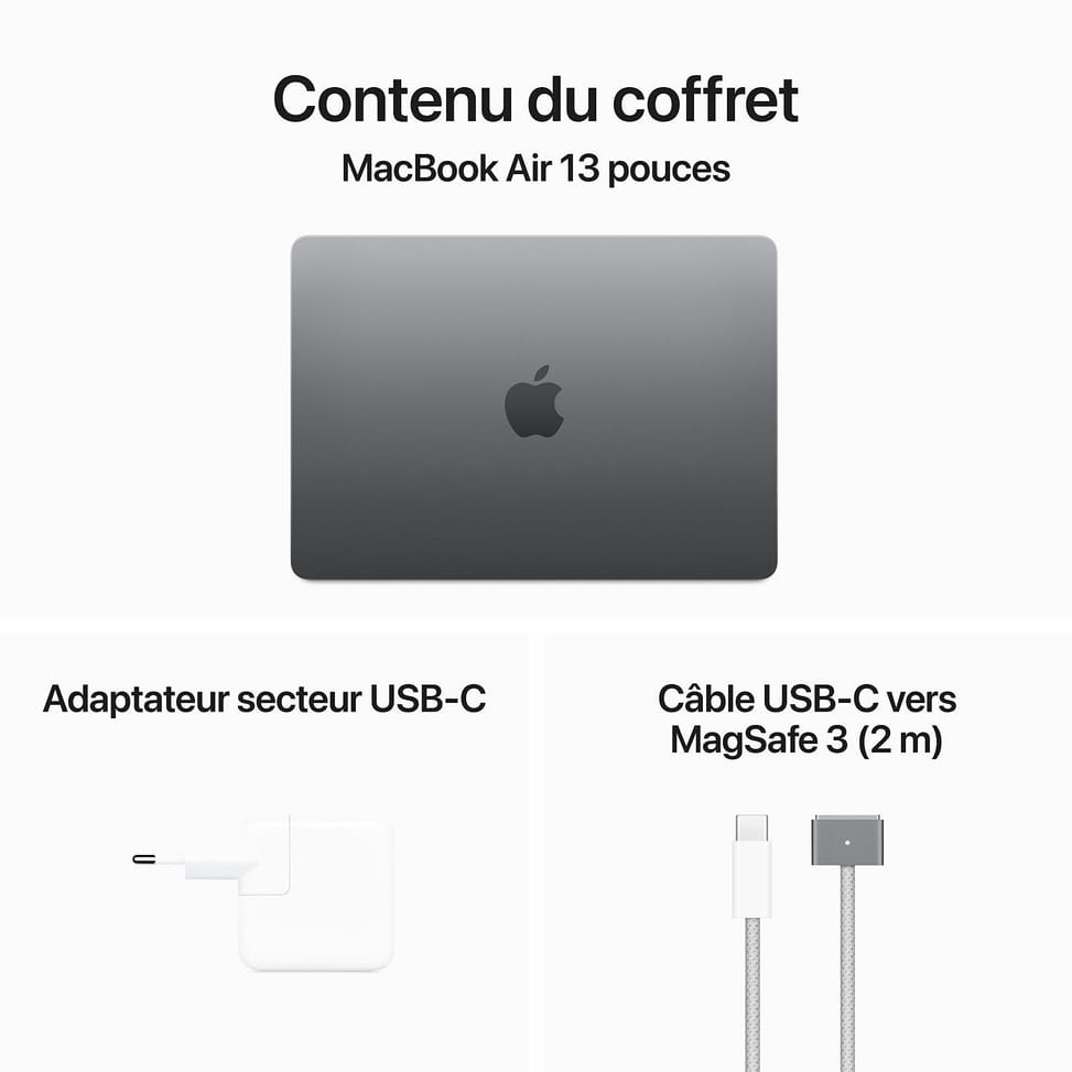 Apple MacBook Air M3 13 pouces (2024) Gris sidéral 16 Go/256 Go (MC8G4FN/A) — image 5