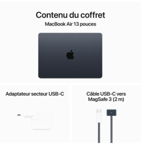 Apple MacBook Air M3 13 pouces (2024) Minuit 16Go/512 Go (MXCV3FN/A)