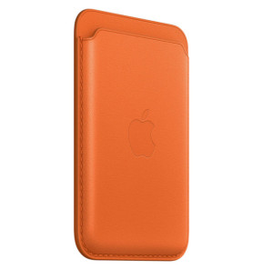 Apple Leather Wallet with MagSafe Orange pour Apple iPhone