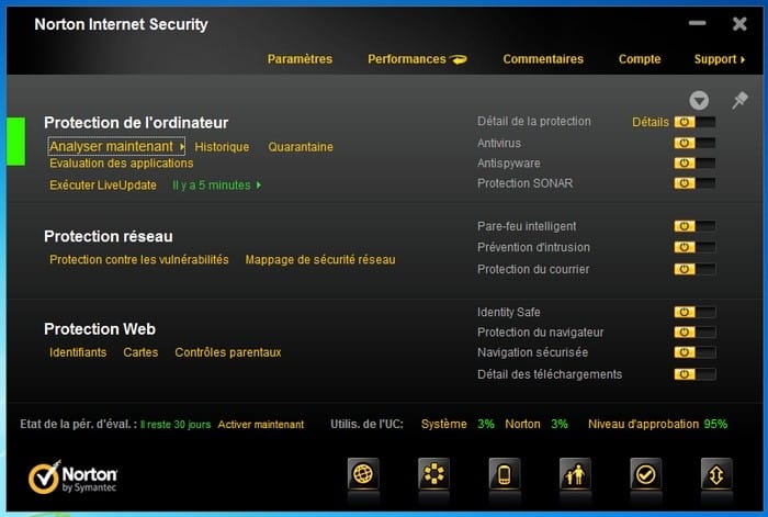 Norton Internet Security 2012 1an/3PCs