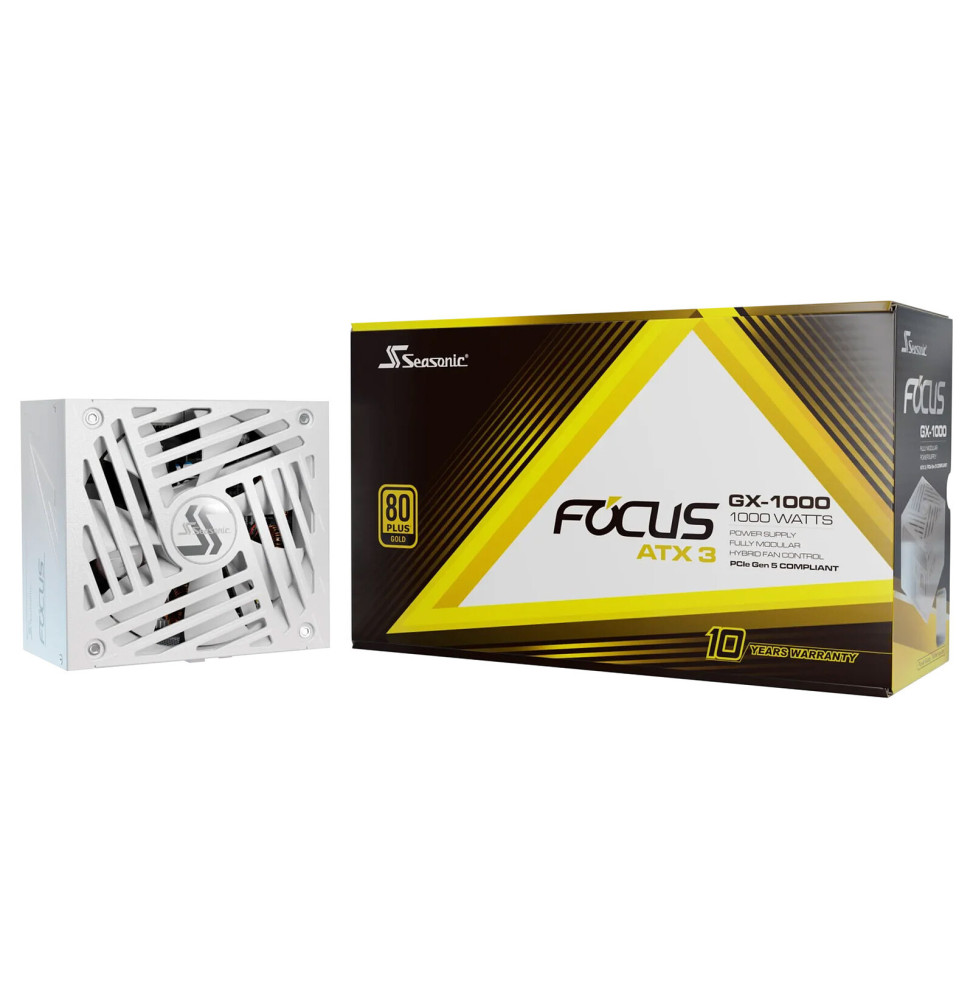 Alimentation PC Seasonic FOCUS GX-1000 ATX 3 (2024) - Blanc