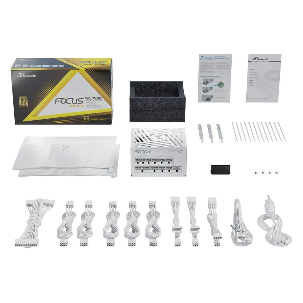 Alimentation PC Seasonic FOCUS GX-1000 ATX 3 (2024) - Blanc — image 5