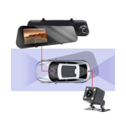 Avizar Dashcam Rétroviseur Écran Intégré Caméra Avant Caméra de Recul Full HD 1080p