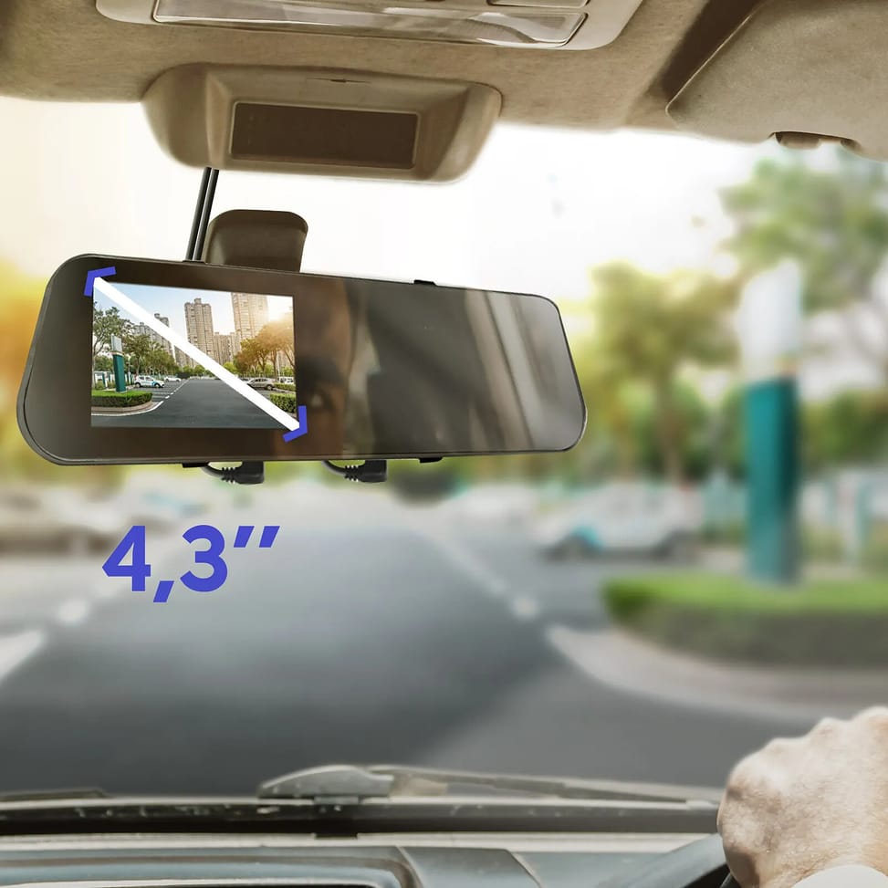 Avizar Dashcam Rétroviseur Écran Intégré Caméra Avant Caméra de Recul Full HD 1080p — image 5